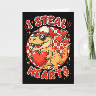 Hugvyn I Steal Hearts Valentinstag Jungen Dinosaur Karte