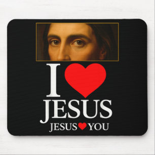 Hugvyn Ich liebe Jesus Ich Herz Jesus Glaube Ameri Mousepad