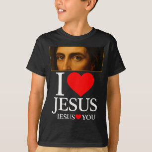Hugvyn Ich liebe Jesus Ich liebe Jesus Glaube Amer T-Shirt