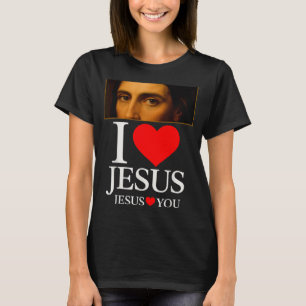 Hugvyn Ich liebe Jesus Ich liebe Jesus Glaube Amer T-Shirt