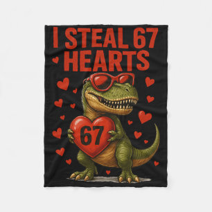 Hugvyn ich stehle 67 Herzen Valentinstag Dinosauri Fleecedecke