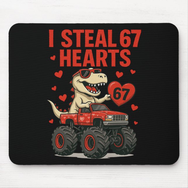 Hugvyn ich stehle 67 Herzen Valentinstag Dinosauri Mousepad (Vorne)