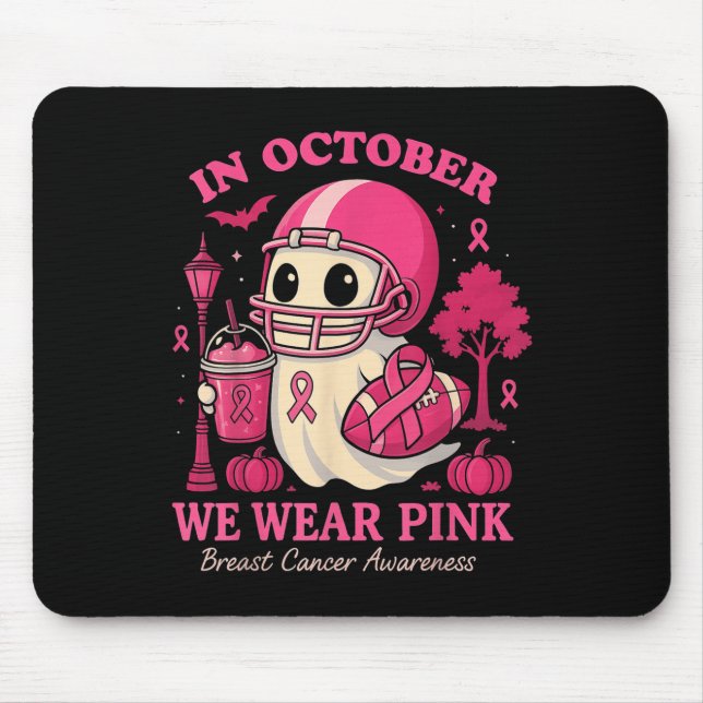 Hugvyn In October We Wear Nk Ghost Halloween Breas Mousepad (Vorne)