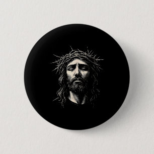 Hugvyn Jesus Christliches Gesicht Dornenkrone Reli Button