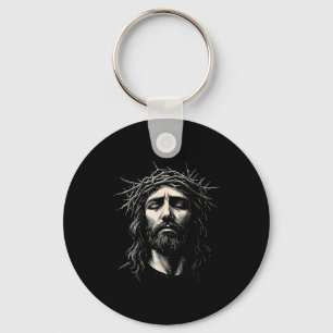 Hugvyn Jesus Christliches Gesicht Dornenkrone Reli Schlüsselanhänger