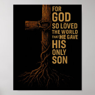Hugvyn Jesus Gott hat die Welt so geliebt Kreuz Jo Poster