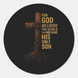 Hugvyn Jesus Gott hat die Welt so sehr geliebt Kre Runder Aufkleber