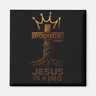 Hugvyn Jesus ist König verwurzeltes christliches K Magnet