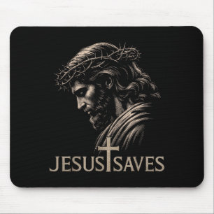 Hugvyn Jesus rettet minimalistischer christlicher Mousepad