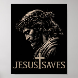 Hugvyn Jesus rettet minimalistischer christlicher Poster