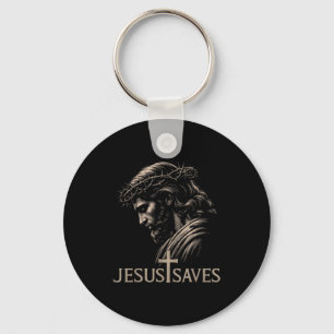Hugvyn Jesus rettet minimalistischer christlicher  Schlüsselanhänger
