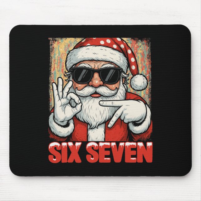 Hugvyn Lustiger Sechs Sieben Meme Weihnachten Cool Mousepad (Vorne)