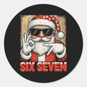Hugvyn Lustiger Sechs Sieben Meme Weihnachten Cool Runder Aufkleber