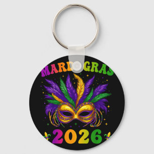 HUGvyn Mardi Gras 2026 Maske Bunte Perlen Neu Schlüsselanhänger
