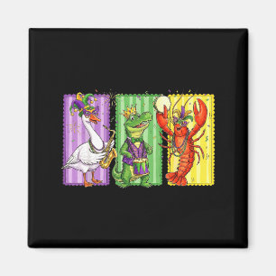 Hugvyn Mardi Gras Alligator Krebs Magnet