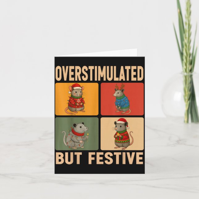 Hugvyn Overstimulated But Festive Ssum Christmas O Karte (Vorderseite)