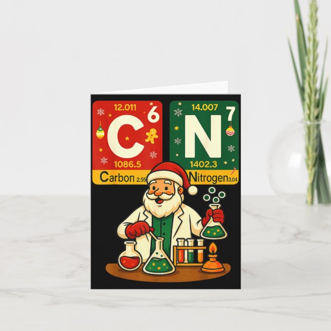 Hugvyn Science Christmas Carbon Nitrogen Six Seven Karte (Vorderseite)