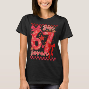 Hugvyn Six Seven Valentinstag 6 7 Meme Kariert Kok T-Shirt