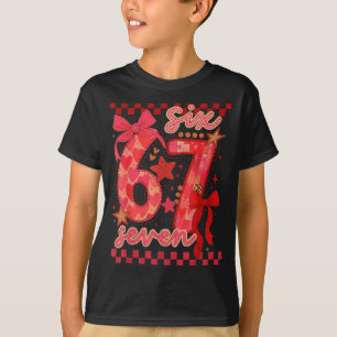 Hugvyn Six Seven Valentinstag 6 7 Meme Kariert Kok T-Shirt