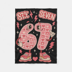 Hugvyn Six Seven Valentinstag Liebe 67 Preppy Coqu Fleecedecke