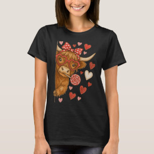 Hugvyn Valentinstag Kuh Kokette Xoxo Hallo Western T-Shirt