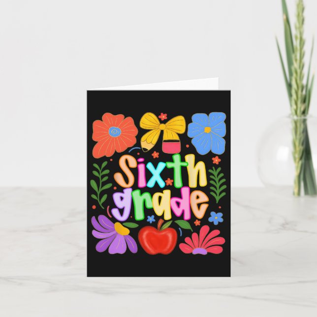 Hugvyn Zurück zur Schule Sechster Stufe Preppy Tea Karte (Vorderseite)