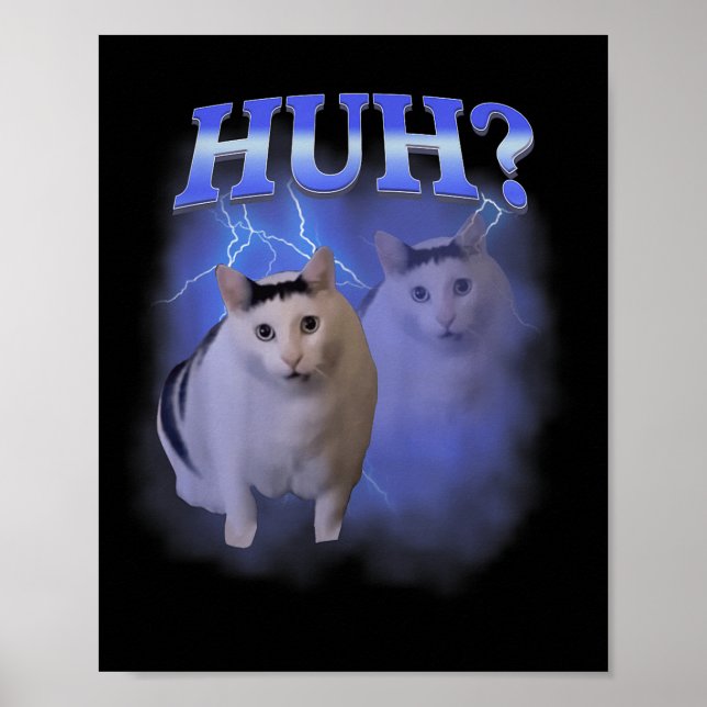Huh Albern Cat Meme Funny Odly Bootleg spezifische Poster (Vorne)