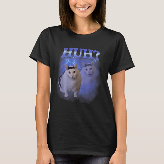 Huh Albern Cat Meme Funny Odly Bootleg spezifische T-Shirt (Vorderseite)