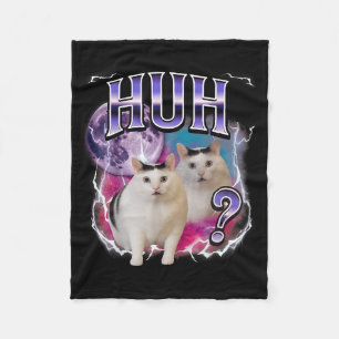 Huh Cat Chonky Meme Funny verwirrt Cat Meme Lovers Fleecedecke