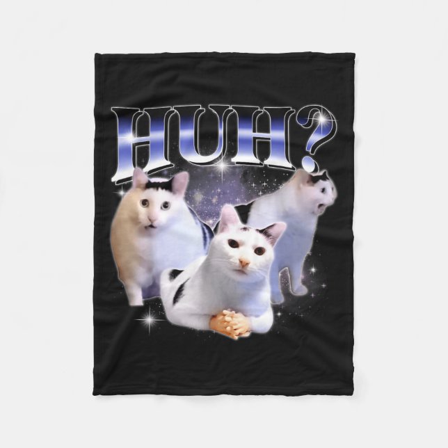 Huh Lustige Dank Katze Stud Oddly Bootleg Spezifis Fleecedecke (Vorderseite)