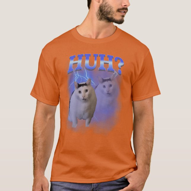 Huh Silly Cat Meme Funny Oddly Bootleg Specific Da T-Shirt (Vorderseite)