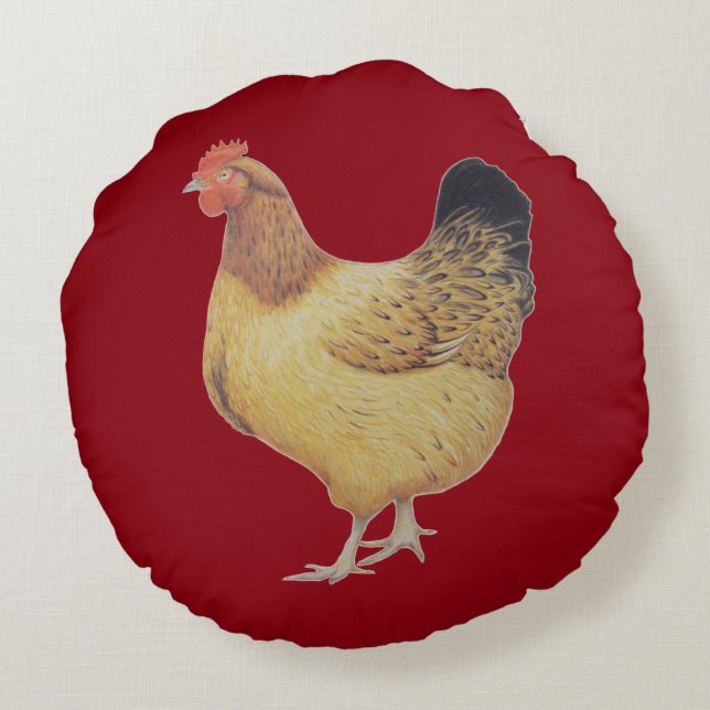 Huhn 2012 rundes kissen (Rückseite)