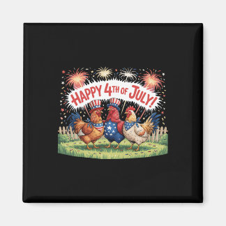 Huhn 4. Juli Farm Unabhängigkeitstag USA Feuer Magnet