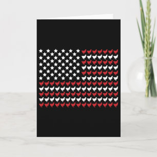 Huhn 4. Juli Pfotenabdruck Amerikanische Flagge Fr Karte
