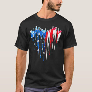 Huhn Amerikanische Flagge Herz USA Patriotischer S T-Shirt