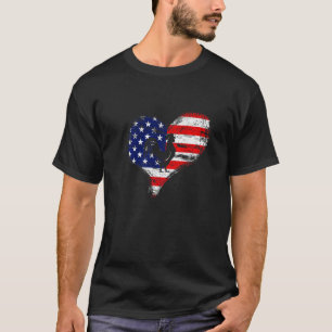 Huhn Amerikanische Flagge Herz Usa Patriotischer S T-Shirt