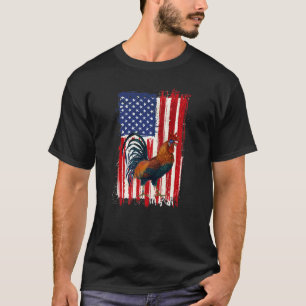 Huhn Amerikanische Flagge Patriotischer Hund 4. Ju T-Shirt