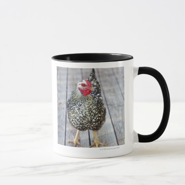 Huhn auf hölzerner Plattform, versilbern Tasse (Rechts)