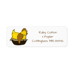 Huhn auf Nest-Clipart-Adressen-Etiketten