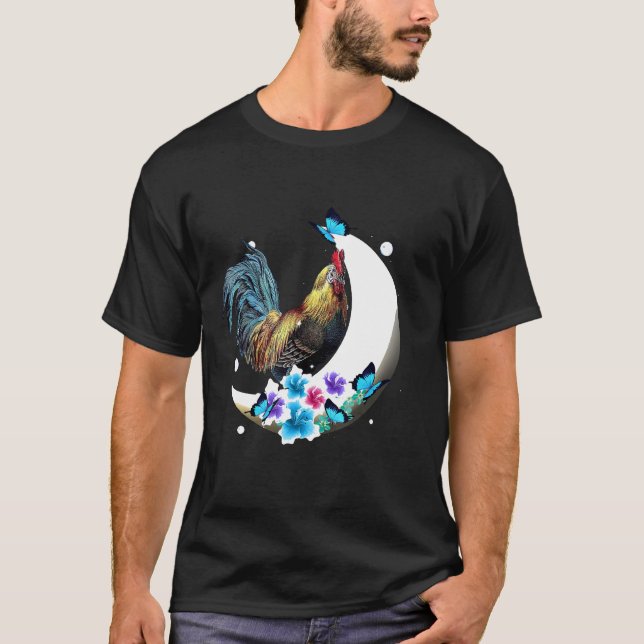 Huhn bei Flower Moon T-Shirt (Vorderseite)