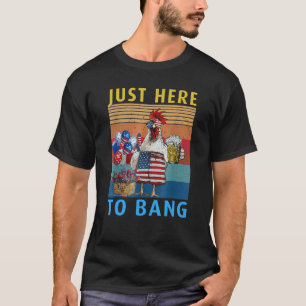 Huhn Bier Feuerwerk 4. Juli Vintage T-Shirt