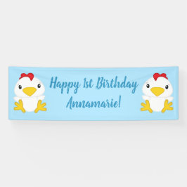 Huhn Birthday Party Blue Banner