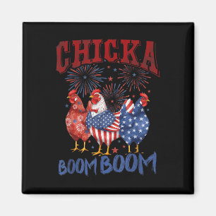 Huhn Boom Boom Lustig Patriotisch Chicka 4. Juli Magnet