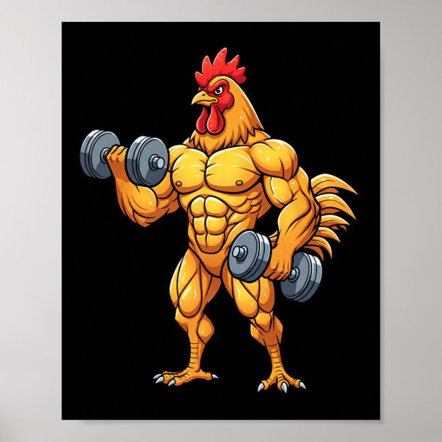 Huhn, Buff-Hahn  Poster (Vorne)