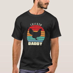 Huhn Daddy Poultry Vater Funny Farm Bauer Retro T-Shirt