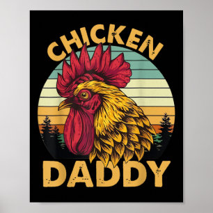 Huhn Daddy Vintag Rooster für Vater Bauer Fauna Poster