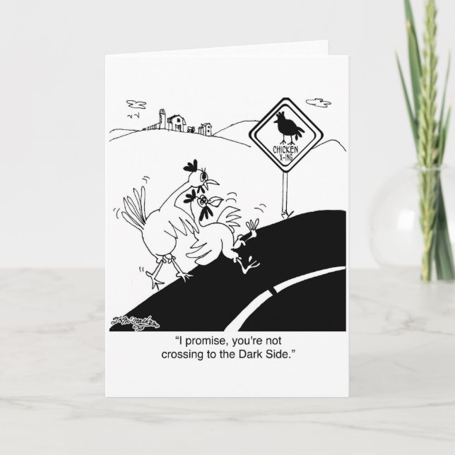 Huhn, das nicht zur weiten Seite kreuzt Karte (Vorderseite)