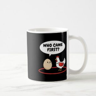 Huhn, das zuerst kam, lustiges Huhn vs Ei Meme  Kaffeetasse