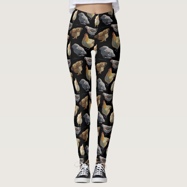 Huhn-Druck-Leggings Leggings (Vorderseite)