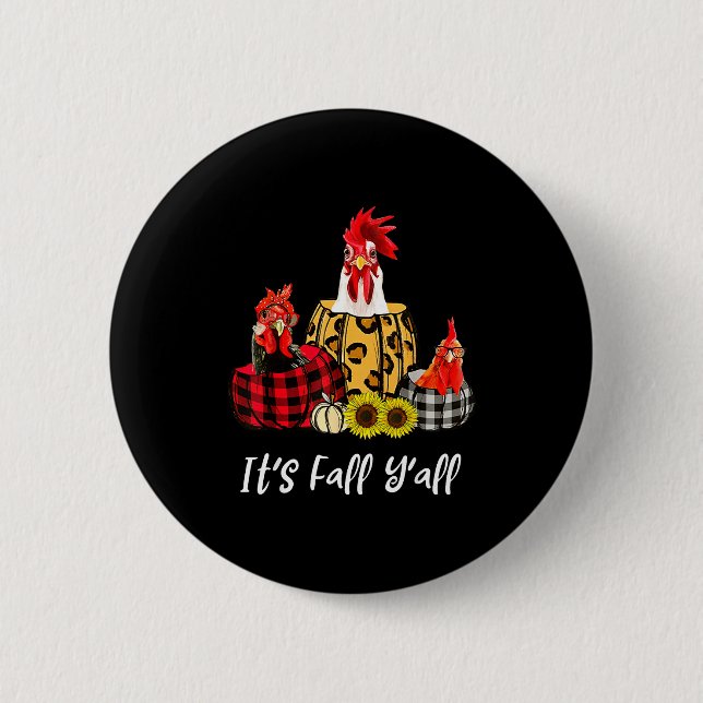 Huhn, es ist Herbst, Leute, Leopard, Kürbis, Herbs Button (Vorderseite)